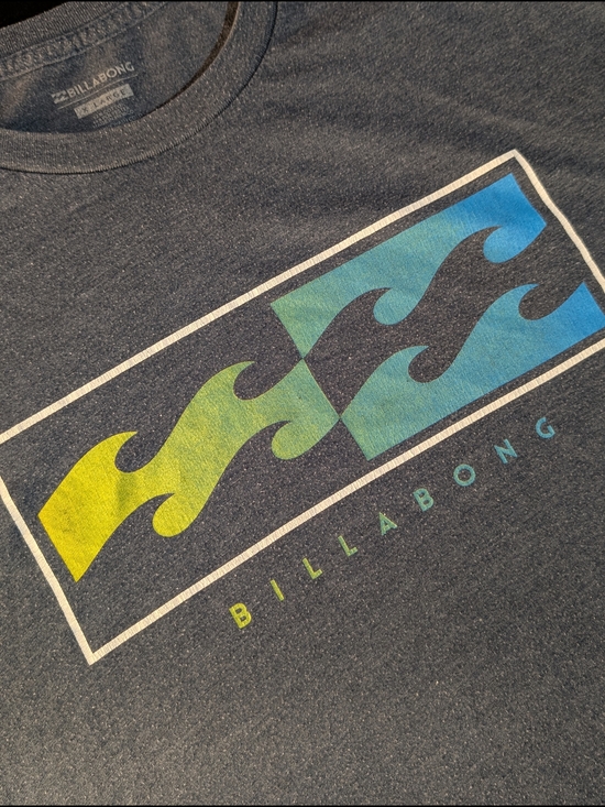 Billabong Blue Cotton Polyester Graphic Print Crew Neck Men's XL T-Shirt - Picture 2 of 3